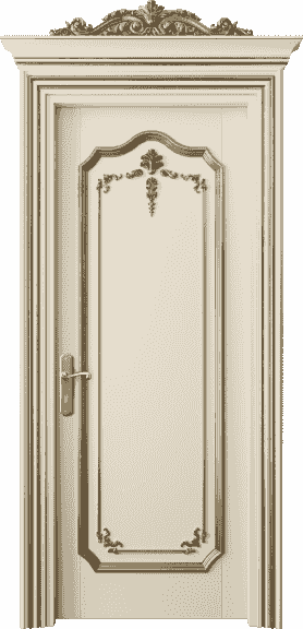 Дверь межкомнатная 6601 БМЦПА. Цвет Бук марципановый золотой антик. Материал Массив бука эмаль с патиной золото античное. Коллекция Imperial. Картинка.