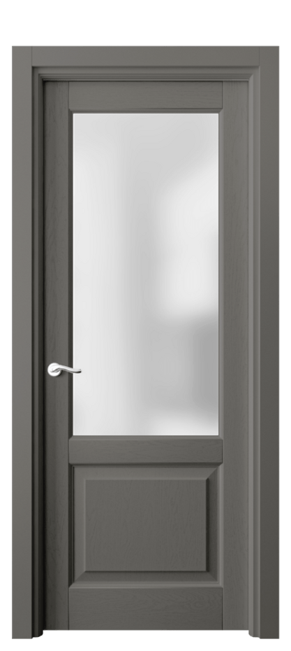 Межкомнатная дверь Lignum 0740 Дуб классический серый Сатинированное стекло Цена 98559 ₽ | Volhovec