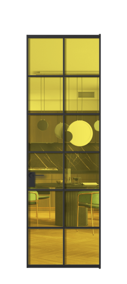 Алюминиевая дверь АЛПЛ040.05  Алюминий Черный Прозрачное жёлтое стекло, триплекс, 6мм. Без короба чер Цена 117290 Стоимость комплекта двери включает: 
1. Полотно (600/650/700/750/800/850/900/950*2000-2400 мм).
2. Короб
3. Комплект фурнитуры (2 торцевые петли и магнитный замок с ответной планкой). Фабрика дверей Волховец 8 (800) 551 43 19  Алюминиевая дверь АЛПЛ040.05 Алюминий Черный Прозрачное жёлтое стекло, триплекс, 6мм Цена 117290  | Volhovec