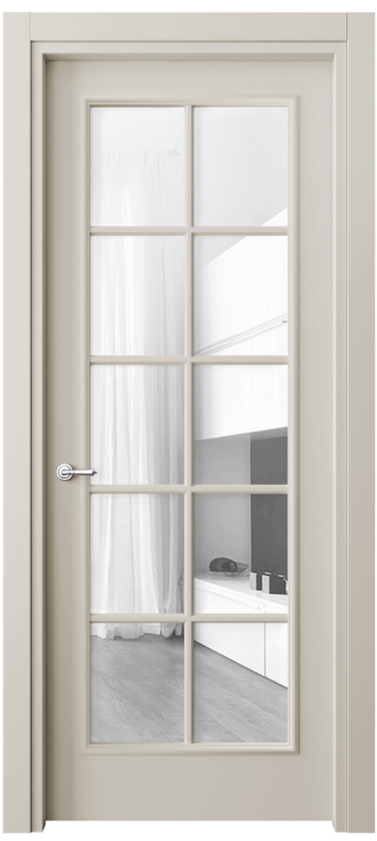 Межкомнатная дверь Paris 8102 Матовый облачно-серый Прозрачное стекло Цена 76999 ₽| Volhovec