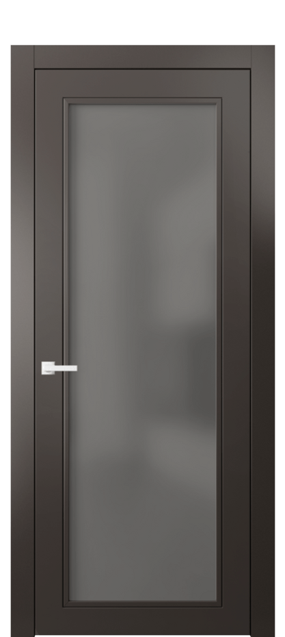 Межкомнатная дверь Нео Классик 8000 Матовый антрацит Сатинированное серое стекло, триплекс Цена 60224 ₽ | Volhovec
