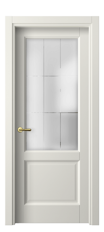 Межкомнатная дверь Галант 1422 Матовый жемчужный Сатинированное стекло с гравировкой "Лофт" Цена 54599 ₽ | Volhovec