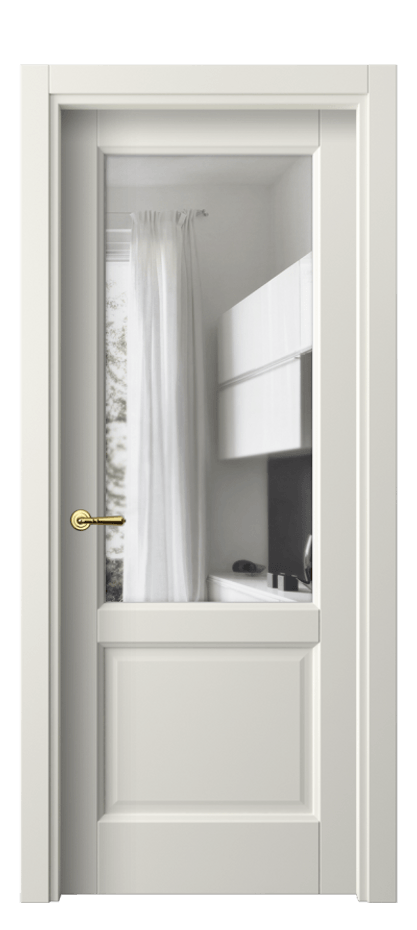 Межкомнатная дверь Галант 1422 Матовый жемчужный Прозрачное стекло Цена 54599 ₽ | Volhovec