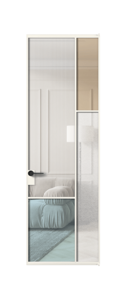 Межкомнатная дверь Mosaic АЛПЛ041.12 Алюминий пудровый белый Комбинация стекол Группы 1 и Группы 3 Цена 162290 ₽ | Volhovec