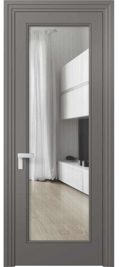 Дверь межкомнатная Рокка 8300 Матовый классический серый Прозрачное стекло с гравировкой "Каннелюры", триплекс Каскадный компланарный наличник МКЛС Цена 75174 ₽ Наличники уже входят в базовый комплект. Фабрика дверей Волховец 8 (800) 551 43 19 Межкомнатная дверь Рокка 8300 Матовый классический серый Прозрачное стекло с гравировкой "Каннелюры", триплекс Цена 75174 ₽ | Volhovec