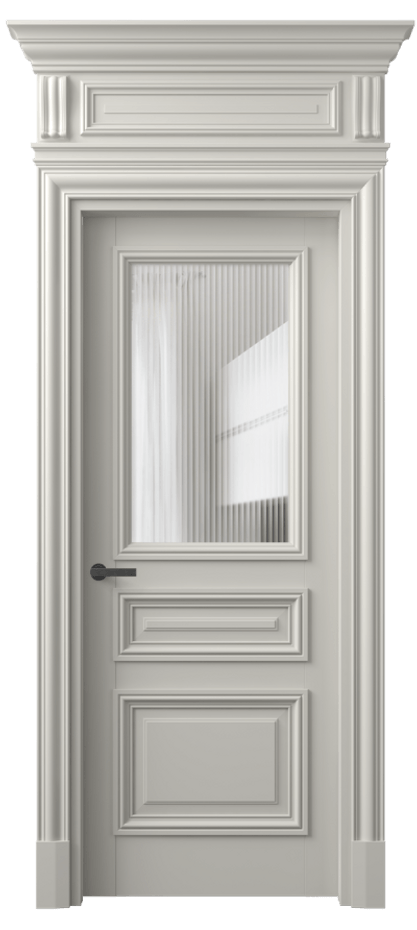 Межкомнатная дверь Antique 7304 Бук тёплый серый Рифлёное стекло "Moru", триплекс, 8 мм Цена 128983 ₽ | Volhovec