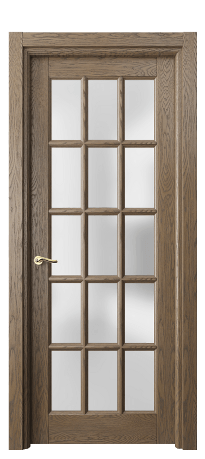 Межкомнатная дверь Lignum 0708 Дуб мраморный брашированный Сатинированное стекло Цена 130559 ₽ | Volhovec
