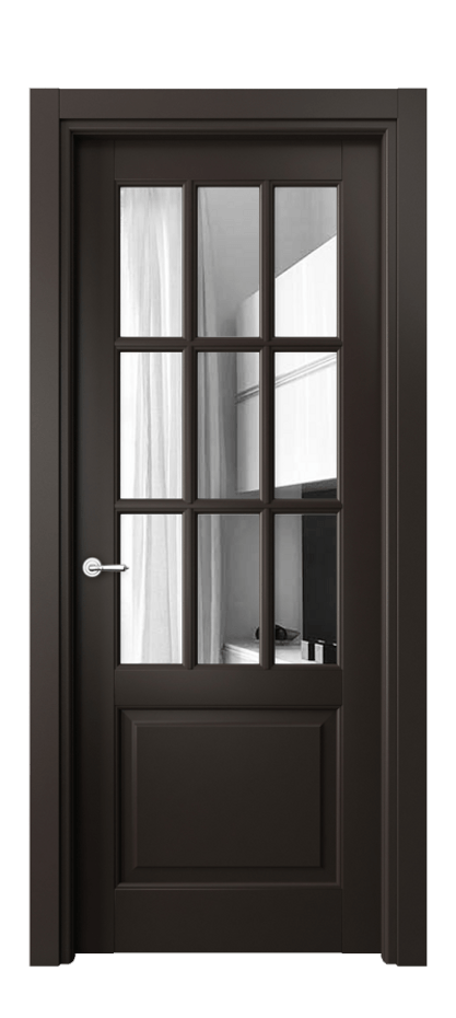 Межкомнатная дверь Тоскана Грильято 6312 Матовый антрацит Двустороннее зеркало, триплекс Цена 114899 ₽ | Volhovec