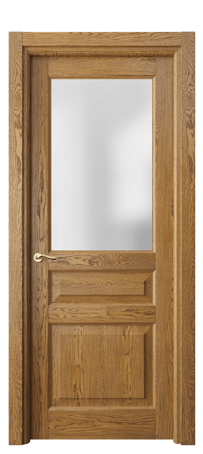 Межкомнатная дверь Лигнум 0710 Дуб медовый брашированный Сатинированное стекло Цена 149699 ₽ | Volhovec