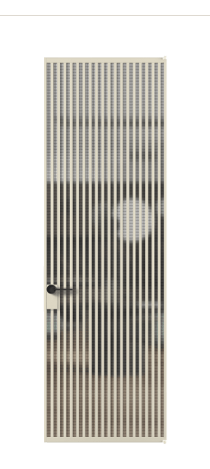 Алюминиевая дверь АЛПЛ040.06 Алюминий бежево-серый Декоративное стекло с сеткой "Mesh silver", триплекс Цена 183052  | Volhovec