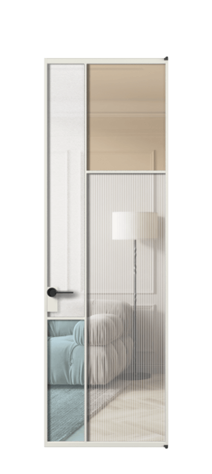 Межкомнатная дверь Mosaic АЛПЛ041.11 Алюминий серый Комбинация стекол Группы 1 и Группы 3 Цена 166090 ₽ | Volhovec