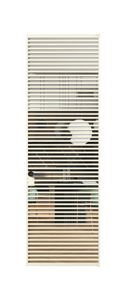 Алюминиевая дверь АЛПЛ040.07 Алюминий молочно-белый Прозрачное стекло "Кристал Вижн", калёное Цена 238670  | Volhovec