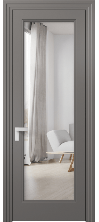 Межкомнатная дверь Рокка 8300 Матовый классический серый Двустороннее зеркало, триплекс Цена 69924 ₽ | Volhovec