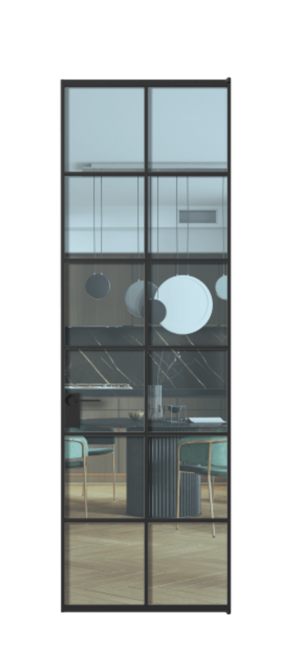 Алюминиевая дверь АЛПЛ040.05  Алюминий Черный Прозрачное голубое стекло, триплекс, 6мм. Без короба чер Цена 117290 Стоимость комплекта двери включает: 
1. Полотно (600/650/700/750/800/850/900/950*2000-2400 мм).
2. Короб
3. Комплект фурнитуры (2 торцевые петли и магнитный замок с ответной планкой). Фабрика дверей Волховец 8 (800) 551 43 19  Алюминиевая дверь АЛПЛ040.05 Алюминий Черный Прозрачное голубое стекло, триплекс, 6мм Цена 117290  | Volhovec