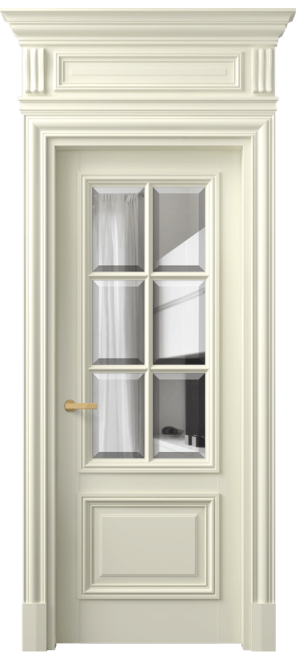 Межкомнатная дверь Антик 7312 Матовый молочно-белый Прозрачное стекло с фацетом Цена 184009 ₽ | Volhovec
