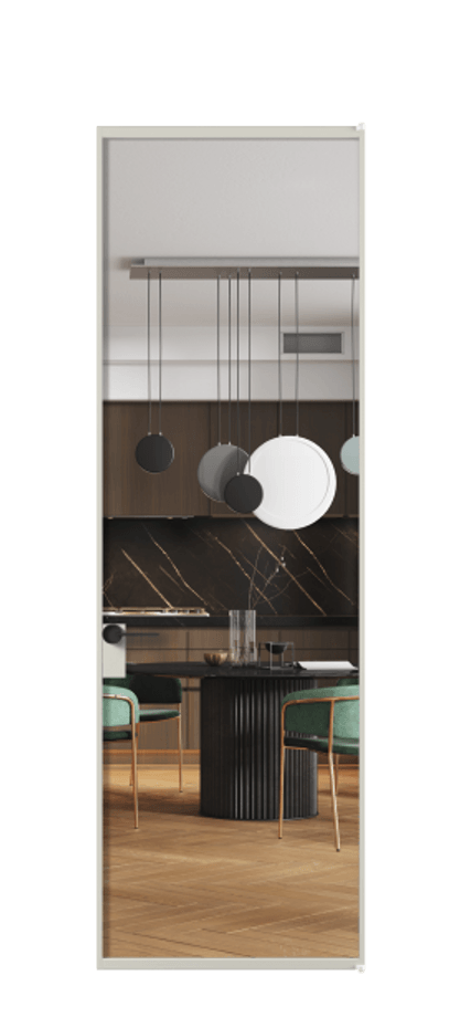 Алюминиевая дверь АЛПЛ040.01 Алюминий тёплый серый Прозрачное стекло "Кристал Вижн", калёное Цена 145770  | Volhovec