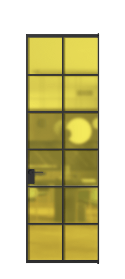 Алюминиевая дверь АЛПЛ040.05  Алюминий Черный Сатинированное жёлтое стекло, триплекс, 6мм. Без короба чер Цена 117290 Стоимость комплекта двери включает: 
1. Полотно (600/650/700/750/800/850/900/950*2000-2400 мм).
2. Короб
3. Комплект фурнитуры (2 торцевые петли и магнитный замок с ответной планкой). Фабрика дверей Волховец 8 (800) 551 43 19  Алюминиевая дверь АЛПЛ040.05 Алюминий Черный Сатинированное жёлтое стекло, триплекс, 6мм Цена 117290  | Volhovec