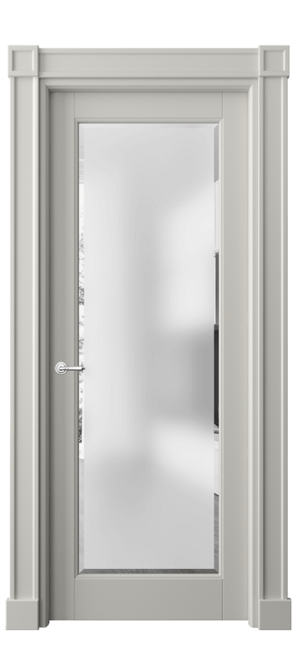 Межкомнатная дверь Toscana Plano 6300 Бук тёплый серый Сатинированное стекло с фацетом Цена 99583 ₽ | Volhovec