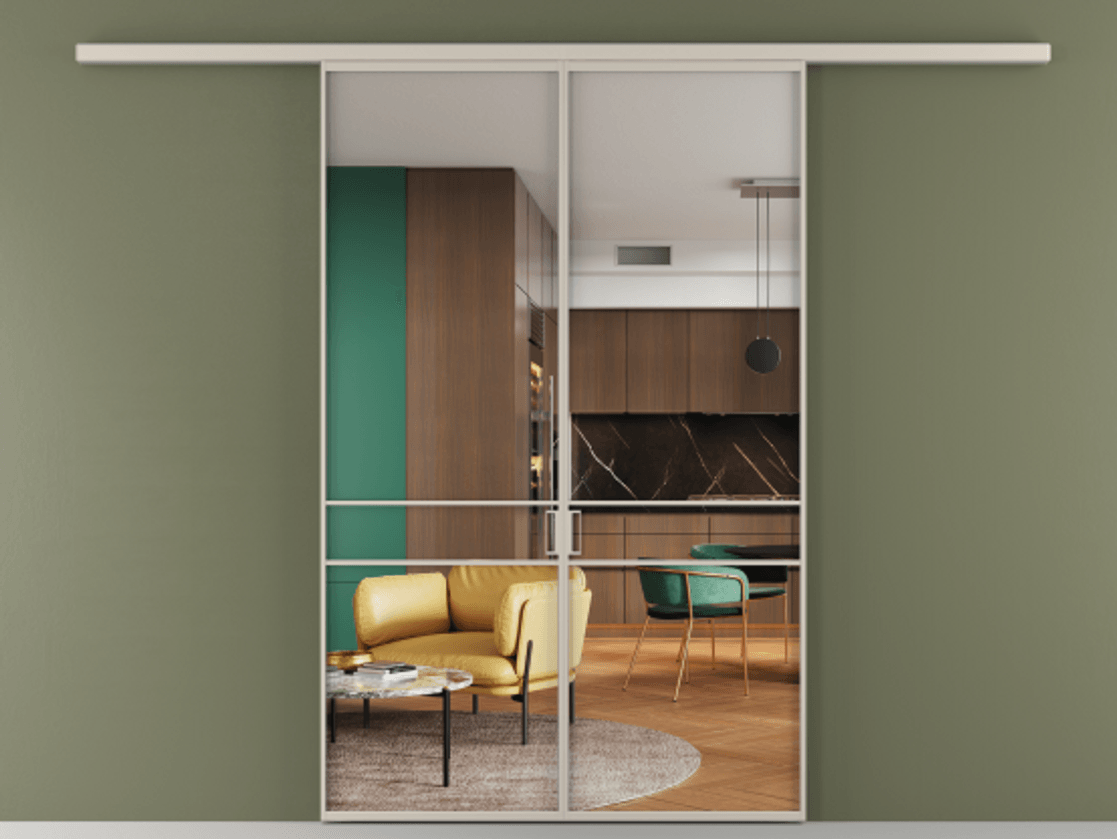 Перегородка Formato вдоль стены двустворчатая #VENDORCODE# #FURNISH# #GLASS# Цена #PRICE# #CURRENCY# | Volhovec