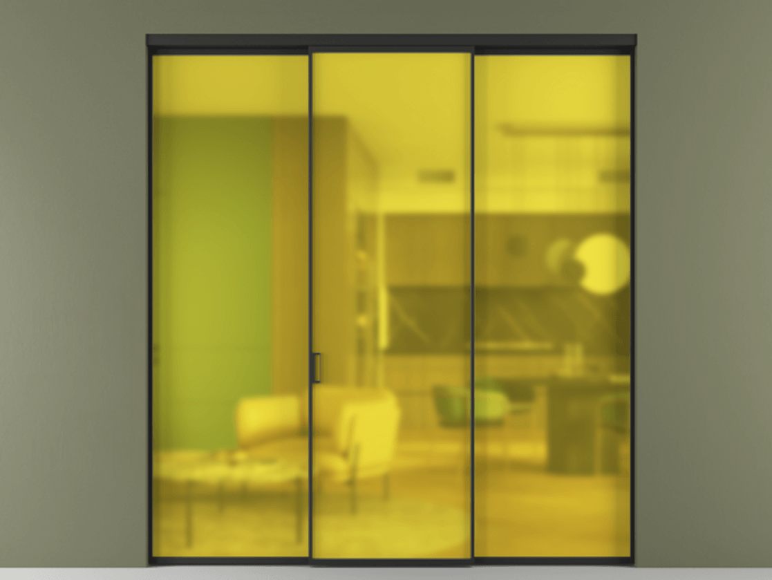 Перегородка Formato внутри проёма 3 створки АЛПР 040.01 Алюминий Черный Сатинированное жёлтое стекло, триплекс. Скрытый короб ЧЕР Цена 216275 ₽ 1. Полотно 3 шт. (800/2100 мм)
2. Комплект установки раздвижной системы
3. Базовый комплект фурнитуры
4.Ручка RONDO. Фабрика дверей Волховец 8 (800) 551 43 19 Перегородка Formato внутри проёма 3 створки АЛПР 040.01 Алюминий Черный Сатинированное жёлтое стекло, триплекс Цена 216275 ₽ | Volhovec