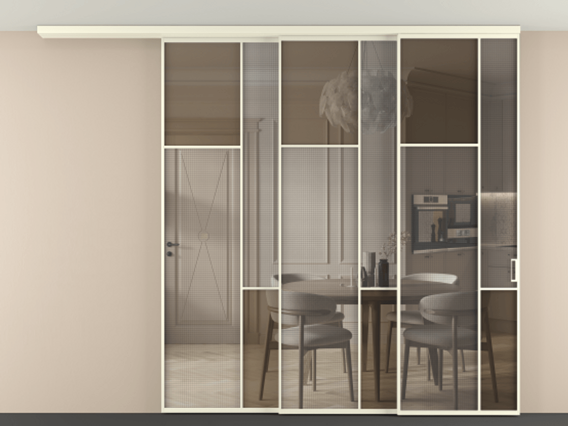 Перегородка Mosaic вдоль стены телескопик синхро-3 #VENDORCODE# #FURNISH# #GLASS# Цена #PRICE# #CURRENCY# | Volhovec