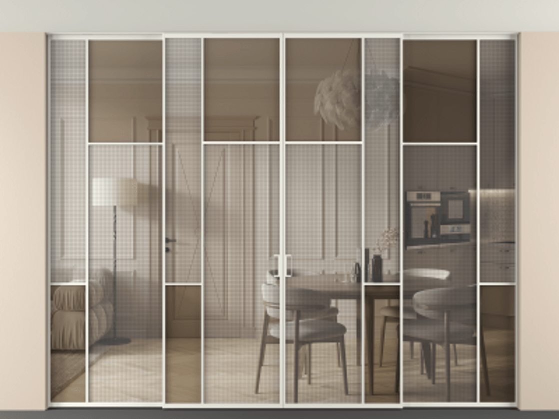 Перегородка Mosaic внутри проема четырёхстворчатая в потолок #VENDORCODE# #FURNISH# #GLASS# Цена #PRICE# #CURRENCY# | Volhovec
