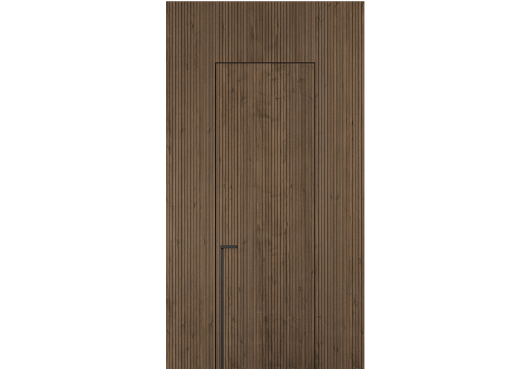 Панели для отделки стен Стеновая панель Фрезерованные Орех умбра матовый. Цвет Орех умбра матовый. Материал Шпон Naturwood. Коллекция Фрезерованные. Картинка.