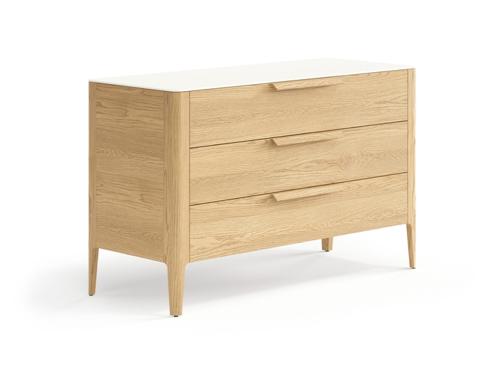 Мебель Комод Piega 3 ящика. Цвет Дуб соломенный матовый. Материал Массив дуба матовый. Коллекция Комод Piega 3 ящика. Картинка.