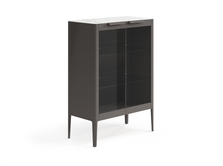 Мебель Витрина Piega. Цвет Матовый антрацит. Материал Гладкая эмаль. Коллекция Витрина Piega. Картинка.