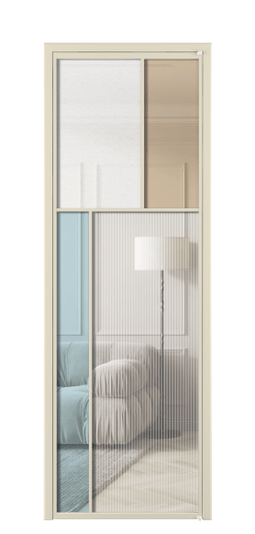 Межкомнатная дверь АЛПЛ041.22 АБСР 4 стекла. Цвет Алюминий бежево-серый. Материал Алюминий в эмали. Коллекция Mosaic. Фото. Дверь межкомнатная АЛПЛ041.22 АБСР 4 стекла. Цвет Алюминий бежево-серый. Материал Алюминий в эмали. Коллекция Mosaic. Картинка.