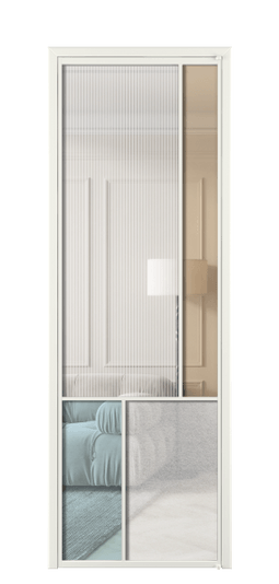 Межкомнатная дверь АЛПЛ041.21 АССР 4 стекла. Цвет Алюминий светло-серый. Материал Алюминий в эмали. Коллекция Mosaic. Фото. Дверь межкомнатная АЛПЛ041.21 АССР 4 стекла. Цвет Алюминий светло-серый. Материал Алюминий в эмали. Коллекция Mosaic. Картинка.