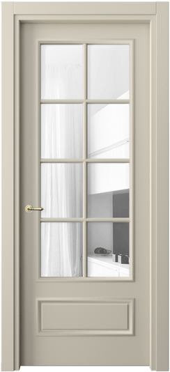 Дверь межкомнатная 8112 МБСР ПРОЗ. Цвет Матовый бежево-серый. Материал Гладкая эмаль. Коллекция Paris. Картинка.