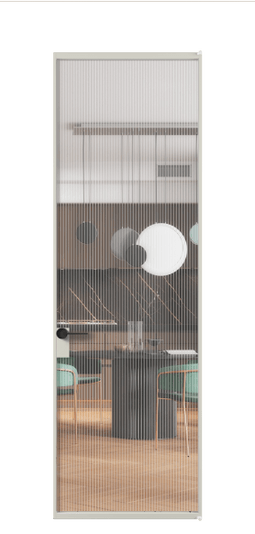 Дверь межкомнатная АЛПЛ040.01 АТСР MORU. Цвет Алюминий тёплый серый. Материал Алюминий в эмали. Коллекция Formato. Картинка.