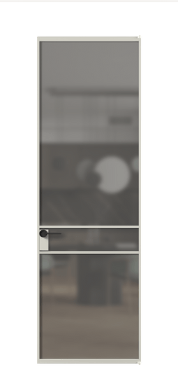 Дверь межкомнатная АЛПЛ040.02 АТСР Серый сатин триплекс. Цвет Алюминий тёплый серый. Материал Алюминий в эмали. Коллекция Formato. Картинка.