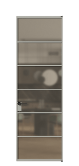 Дверь межкомнатная АЛПЛ040.04 Бронза сатин триплекс АНСР. Цвет Алюминий нейтральный серый. Материал Алюминий в эмали. Коллекция Formato. Картинка.