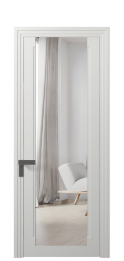 Дверь межкомнатная 8303 МССР ЗЕР. Цвет Матовый светло-серый. Материал Гладкая эмаль. Коллекция Rocca. Картинка.