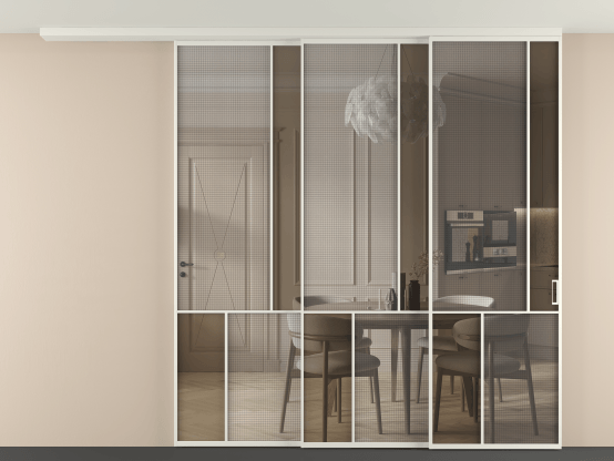 Алюминевая перегородка vdt3_1 БЕЛ. Цвет Алюминий Белый. Материал Алюминий. Коллекция Перегородка Mosaic вдоль стены на потолок 3 створки с синхронным механизмом. Фото. Алюминевая перегородка vdt3_1 БЕЛ. Цвет Алюминий Белый. Материал Алюминий. Коллекция Перегородка Mosaic вдоль стены на потолок 3 створки с синхронным механизмом. Картинка.