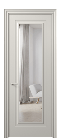 Межкомнатная дверь 8403 МОС Зеркало с одной стороны. Цвет Матовый облачно-серый. Материал Гладкая эмаль. Коллекция Mascot. Фото. Дверь межкомнатная 8403 МОС Зеркало с одной стороны. Цвет Матовый облачно-серый. Материал Гладкая эмаль. Коллекция Mascot. Картинка.