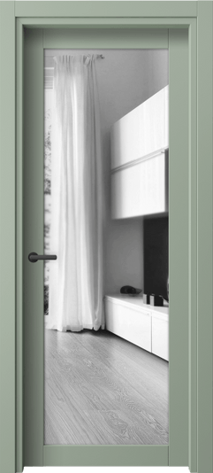 Дверь межкомнатная 2102 ПЭСО ДВ ЗЕР. Цвет ПЭТ светло-оливковый. Материал ПЭТ. Коллекция Neo. Картинка.