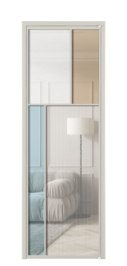 Межкомнатная дверь АЛПЛ041.22 АТСР 4 стекла. Цвет Алюминий тёплый серый. Материал Алюминий в эмали. Коллекция Mosaic. Фото. Дверь межкомнатная АЛПЛ041.22 АТСР 4 стекла. Цвет Алюминий тёплый серый. Материал Алюминий в эмали. Коллекция Mosaic. Картинка.