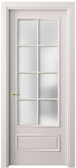 Дверь межкомнатная 8112 МПБЛ САТ. Цвет Матовый пудровый белый. Материал Гладкая эмаль. Коллекция Paris. Картинка.