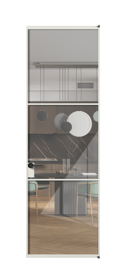 Дверь межкомнатная АЛПЛ040.03 АСР Алюминий серый Stopsol Clear прозрачное. Цвет Алюминий серый. Материал Алюминий в эмали. Коллекция Formato. Картинка.