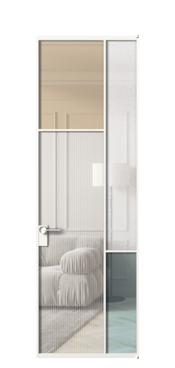 Дверь межкомнатная АЛПЛ041.10 БЕЛ 4 стекла. Цвет Алюминий Белый. Материал Алюминий. Коллекция Мозаик. Картинка.