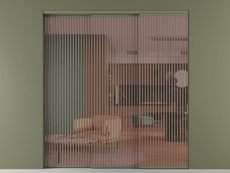 Перегородка Formato внутри проёма 3 створки с синхронным механизмом