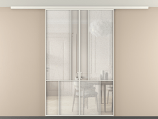 Перегородка Mosaic вдоль стены на потолок 2 створки