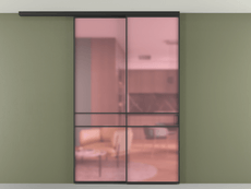 Перегородка Formato вдоль стены на потолок 2 створки с синхронным механизмом