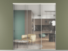Перегородка Формато внутри проёма 3 створки с синхронным механизмом
