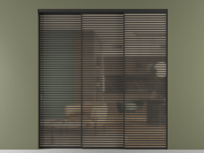 Перегородка Формато внутри проёма 3 створки с синхронным механизмом