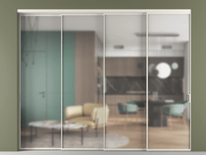 Перегородка Формато внутри проёма 4 створки с синхронным механизмом