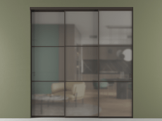 Перегородка Формато внутри проёма 3 створки с синхронным механизмом